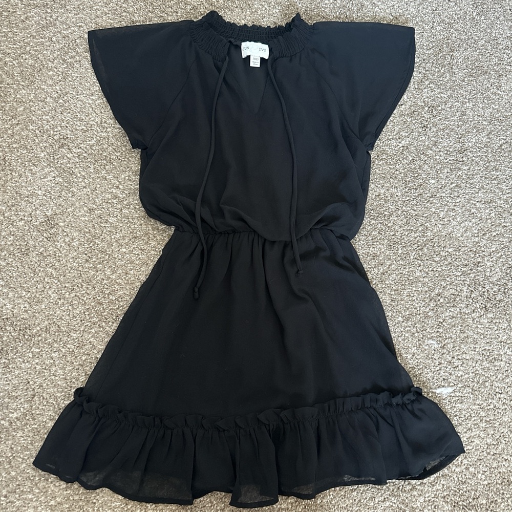 Black Ruffle-Hem Dress